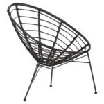 ΠΟΛΥΘΡΟΝΑ ΤΥΠΟΥ ΦΩΛΙΑ ΜΕΤΑΛΛΙΚΗ ALLEGRA HM5458.12 ΜΕ WICKER-ΜΑΥΡΟ 73x78x88Υεκ. - Image 5