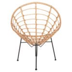 ΠΟΛΥΘΡΟΝΑ ΤΥΠΟΥ ΦΩΛΙΑ ΜΕΤΑΛΛΙΚΗ ALLEGRA HM5458.11 ΜΕ WICKER ΜΠΕΖ 73x78x88Υεκ. - Image 6