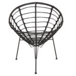 ΠΟΛΥΘΡΟΝΑ ΤΥΠΟΥ ΦΩΛΙΑ ΜΕΤΑΛΛΙΚΗ ALLEGRA HM5458.12 ΜΕ WICKER-ΜΑΥΡΟ 73x78x88Υεκ. - Image 6