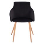 ΠΟΛΥΘΡΟΝΑΚΙ IVY ΒΕΛΟΥΔΟ ΜΑΥΡΟ ΚΑΙ ΜΕΤΑΛΛΙΚΑ ΠΟΔΙΑ HM8546.04 53x55x79 εκ. - Image 3