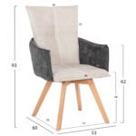 ΠΟΛΥΘΡΟΝΑΚΙ REX HM9847.04 ΜΠΕΖ-ΓΚΡΙ ΥΦΑΣΜΑ-ΞΥΛΟ ΟΞΙΑΣ ΠΟΔΙΑ 53x60x93Υεκ. - Image 2