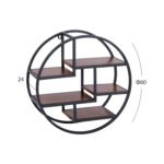 ΡΑΦΙΕΡΑ ΤΟΙΧΟΥ QUINN ΜΕ ΒΑΣΕΙΣ ΜΕΛΑΜΙΝΗΣ ΚΑΙ ΜΕΤΑΛΛΙΚΟ ΣΚΕΛΕΤΟ HM8612 Φ60x24 εκ. - Image 2