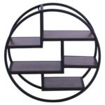 ΡΑΦΙΕΡΑ ΤΟΙΧΟΥ QUINN ΜΕ ΒΑΣΕΙΣ ΜΕΛΑΜΙΝΗΣ ΚΑΙ ΜΕΤΑΛΛΙΚΟ ΣΚΕΛΕΤΟ HM8612 Φ60x24 εκ. - Image 3