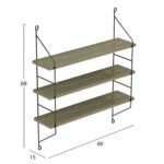 ΡΑΦΙΕΡΑ ΤΟΙΧΟΥ ACHALA ΜΕΛΑΜΙΝΗΣ HM9185.12 OLIVE GREY 60x15x68Y εκ. - Image 2