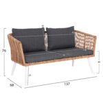 ΣΑΛΟΝΙ ΕΞ.ΧΩΡΟΥ 4ΤΜΧ FREJA HM6057.01 ΑΛΟΥΜ. ΛΕΥΚΟ-PE RATTAN ΜΠΕΖ-ΑΝΘΡΑΚΙ ΜΑΞΙΛΑΡΙΑ - Image 3