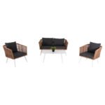 ΣΑΛΟΝΙ ΕΞ.ΧΩΡΟΥ 4ΤΜΧ FREJA HM6057.01 ΑΛΟΥΜ. ΛΕΥΚΟ-PE RATTAN ΜΠΕΖ-ΑΝΘΡΑΚΙ ΜΑΞΙΛΑΡΙΑ - Image 5