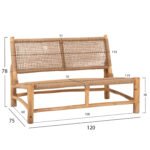 ΣΑΛΟΝΙ ΕΞΩΤ. ΧΩΡΟΥ 4ΤΜΧ LONDER HM11957 ΜΑΣΙΦ TEAK-ΣΥΝΘ.RATTAN-ΦΥΣΙΚΟ - Image 3