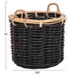 ΣΕΤ 2 ΚΑΛΑΘΙΑ POTTS HM4379 ΜΑΥΡO&ΦΥΣΙΚΟ ΧΡΩΜΑ- CL RATTAN Φ61+Φ45εκ. - Image 3
