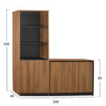 ΣΕΤ 2 ΤΜΧ ΒΙΒΛΙΟΘΗΚΗ ΓΡΑΦΕΙΟΥ ΕΠΑΓΓΕΛΜΑΤΙΚΗ ΜΕ ΝΤΟΥΛΑΠΙ SUPREME HM11369 - Image 2