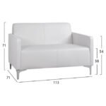 ΣΕΤ 2 ΤΜΧ ΚΑΝΑΠΕΣ 3ΘΕΣΙΟΣ ΚΑΙ 2ΘΕΣΙΟΣ NELLIE HM11274.02 ΛΕΥΚΟ ΧΡΩΜΑ - Image 3