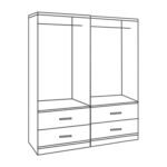 ΣΕΤ 2 ΤΜΧ ΝΤΟΥΛΑΠΑ 4ΦΥΛΛΗ ΜΕ 4 ΣΥΡΤΑΡΙΑ ZEBRANO 160X42X181 HM11349.01 - Image 2