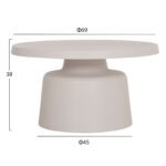 ΣΕΤ 2 ΤΡΑΠΕΖΙΑ ΣΑΛΟΝΙΟΥ RINKON2 HM18304.01 ΜΕΤΑΛΛΟ ΣΕ ΛΕΥΚΟ Φ49εκ & Φ69εκ - Image 2