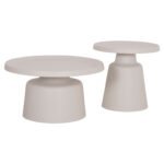 ΣΕΤ 2 ΤΡΑΠΕΖΙΑ ΣΑΛΟΝΙΟΥ RINKON2 HM18304.01 ΜΕΤΑΛΛΟ ΣΕ ΛΕΥΚΟ Φ49εκ & Φ69εκ - Image 4