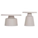 ΣΕΤ 2 ΤΡΑΠΕΖΙΑ ΣΑΛΟΝΙΟΥ RINKON2 HM18304.01 ΜΕΤΑΛΛΟ ΣΕ ΛΕΥΚΟ Φ49εκ & Φ69εκ - Image 5