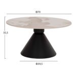 ΣΕΤ 2 ΤΡΑΠΕΖΙΑ ΣΑΛΟΝΙΟΥ JEN HM18305.02 ΜΕΤΑΛΛΟ ΜΑΥΡΟ-SINTERED STONE PANDORA Φ50εκ & Φ70εκ - Image 2