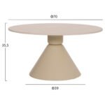 ΣΕΤ 2 ΤΡΑΠΕΖΙΑ ΣΑΛΟΝΙΟΥ JEN HM18305.04 ΜΕΤΑΛΛΟ ΣΑΜΠΑΝΙ-ΚΕΡΑΜΙΚΟ ΣΕ TRAVERTINE Φ50εκ & Φ70εκ - Image 2