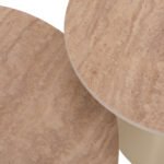 ΣΕΤ 2 ΤΡΑΠΕΖΙΑ ΣΑΛΟΝΙΟΥ JEN HM18305.04 ΜΕΤΑΛΛΟ ΣΑΜΠΑΝΙ-ΚΕΡΑΜΙΚΟ ΣΕ TRAVERTINE Φ50εκ & Φ70εκ - Image 6