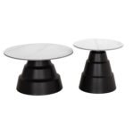 Αγόρασε ΣΕΤ 2 ΤΡΑΠΕΖΙΑ ΣΑΛΟΝΙΟΥ LIDOX HM18306.02 SINTERED STONE TOP- SNOW WHITE ΧΡΩΜΑ Φ50 & Φ70 σε μοναδική τιμή στο clickforshop.gr