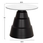 ΣΕΤ 2 ΤΡΑΠΕΖΙΑ ΣΑΛΟΝΙΟΥ LIDOX HM18306.02 SINTERED STONE TOP- SNOW WHITE ΧΡΩΜΑ Φ50 & Φ70 - Image 3