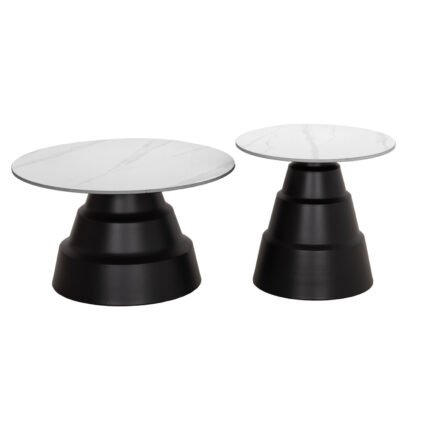 Αγόρασε ΣΕΤ 2 ΤΡΑΠΕΖΙΑ ΣΑΛΟΝΙΟΥ LIDOX HM18306.02 SINTERED STONE TOP- SNOW WHITE ΧΡΩΜΑ Φ50 & Φ70 σε μοναδική τιμή στο clickforshop.gr