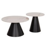 Αγόρασε ΣΕΤ 2 ΤΡΑΠΕΖΙΑ ΣΑΛΟΝΙΟΥ RIDGE(X) HM18307.02 SINTERED STONE TOPS--ΒΑΣΕΙΣ ΜΑΥΡΕΣ Φ50 & Φ70 σε μοναδική τιμή στο clickforshop.gr