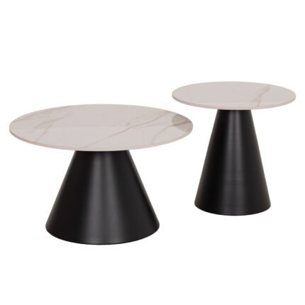 Αγόρασε ΣΕΤ 2 ΤΡΑΠΕΖΙΑ ΣΑΛΟΝΙΟΥ RIDGE(X) HM18307.02 SINTERED STONE TOPS--ΒΑΣΕΙΣ ΜΑΥΡΕΣ Φ50 & Φ70 σε μοναδική τιμή στο clickforshop.gr