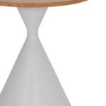 ΣΕΤ 2 ΤΡΑΠΕΖΙΑ ΣΑΛΟΝΙΟΥ JENNEL(X) HM18308.01 ΜΕΤΑΛΛΟ ΛΕΥΚΟ--MDF ΣΕ ΦΥΣΙΚΟ Φ50εκ & Φ70εκ - Image 5
