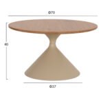 ΣΕΤ 2 ΤΡΑΠΕΖΙΑ ΣΑΛΟΝΙΟΥ JENNEL(X) HM18308.04 ΜΕΤΑΛΛΟ ΣΑΜΠΑΝΙ--MDF ΣΕ ΦΥΣΙΚΟ Φ50εκ & Φ70εκ - Image 2