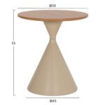 ΣΕΤ 2 ΤΡΑΠΕΖΙΑ ΣΑΛΟΝΙΟΥ JENNEL(X) HM18308.04 ΜΕΤΑΛΛΟ ΣΑΜΠΑΝΙ--MDF ΣΕ ΦΥΣΙΚΟ Φ50εκ & Φ70εκ - Image 3