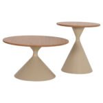 ΣΕΤ 2 ΤΡΑΠΕΖΙΑ ΣΑΛΟΝΙΟΥ JENNEL(X) HM18308.04 ΜΕΤΑΛΛΟ ΣΑΜΠΑΝΙ--MDF ΣΕ ΦΥΣΙΚΟ Φ50εκ & Φ70εκ - Image 4