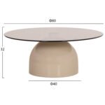 ΣΕΤ 2 ΤΡΑΠΕΖΙΑ ΣΑΛΟΝΙΟΥ BELLINS HM18313.04 ΜΠΕΖ ΜΕΤΑΛ.ΒΑΣΕΙΣ--ΓΥΑΛΙ Φ50εκ & Φ80εκ - Image 2