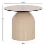 ΣΕΤ 2 ΤΡΑΠΕΖΙΑ ΣΑΛΟΝΙΟΥ BELLINS HM18313.04 ΜΠΕΖ ΜΕΤΑΛ.ΒΑΣΕΙΣ--ΓΥΑΛΙ Φ50εκ & Φ80εκ - Image 3