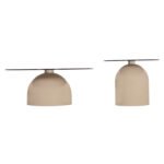 ΣΕΤ 2 ΤΡΑΠΕΖΙΑ ΣΑΛΟΝΙΟΥ BELLINS HM18313.04 ΜΠΕΖ ΜΕΤΑΛ.ΒΑΣΕΙΣ--ΓΥΑΛΙ Φ50εκ & Φ80εκ - Image 5