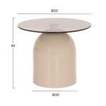 ΣΕΤ 2 ΤΡΑΠΕΖΙΑ ΣΑΛΟΝΙΟΥ BELLINS HM18314.04 ΜΠΕΖ ΜΕΤΑΛ.ΒΑΣΕΙΣ--ΓΥΑΛΙ Φ50εκ & Φ40εκ - Image 2