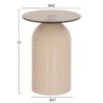 ΣΕΤ 2 ΤΡΑΠΕΖΙΑ ΣΑΛΟΝΙΟΥ BELLINS HM18314.04 ΜΠΕΖ ΜΕΤΑΛ.ΒΑΣΕΙΣ--ΓΥΑΛΙ Φ50εκ & Φ40εκ - Image 3