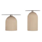 ΣΕΤ 2 ΤΡΑΠΕΖΙΑ ΣΑΛΟΝΙΟΥ BELLINS HM18314.04 ΜΠΕΖ ΜΕΤΑΛ.ΒΑΣΕΙΣ--ΓΥΑΛΙ Φ50εκ & Φ40εκ - Image 5