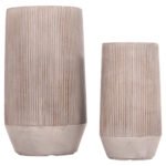 ΣΕΤ 2ΤΜΧ ΓΛΑΣΤΡΕΣ ΚΥΛΙΝΔΡΟΙ ΣΕΙΡΑ GARDENER HM4727 FIBERCLAY-ΧΡΩΜΑ CEMENT Φ35x64Υεκ - Image 5