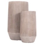 ΣΕΤ 2ΤΜΧ ΓΛΑΣΤΡΕΣ ΚΥΛΙΝΔΡΟΙ ΣΕΙΡΑ GARDENER HM4727 FIBERCLAY-ΧΡΩΜΑ CEMENT Φ35x64Υεκ - Image 6