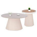 Αγόρασε ΣΕΤ 2ΤΜΧ ΤΡΑΠΕΖΙΑ ΣΑΛΟΝΙΟΥ DUNCAN HM21082 MDF ΚΡΕΜ ΚΑΙ ΚΕΡΑΜΙΚΟ TOP Φ80εκ & Φ45εκ σε μοναδική τιμή στο clickforshop.gr