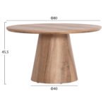 ΣΕΤ 2ΤΜΧ ΤΡΑΠΕΖΙΑ ΣΑΛΟΝΙΟΥ KARAN HM21085 MDF ΦΥΣΙΚΟ ΞΥΛΟΥ Φ80εκ & Φ45εκ - Image 2
