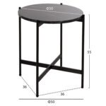ΣΕΤ 2ΤΜΧ ΤΡΑΠΕΖΙΑ ΣΑΛΟΝΙΟΥ RONDA HM21089 MDF ΜΑΥΡΟ ΜΑΡΜΑΡΟ Φ80εκ & Φ50εκ - Image 3