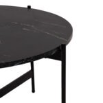 ΣΕΤ 2ΤΜΧ ΤΡΑΠΕΖΙΑ ΣΑΛΟΝΙΟΥ RONDA HM21089 MDF ΜΑΥΡΟ ΜΑΡΜΑΡΟ Φ80εκ & Φ50εκ - Image 6