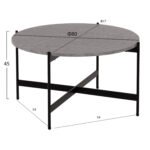 ΣΕΤ 2ΤΜΧ ΤΡΑΠΕΖΙΑ ΣΑΛΟΝΙΟΥ RONDA HM21089.01 MDF ΓΚΡΙ ΜΑΡΜΑΡΟ Φ80εκ & Φ50εκ - Image 2