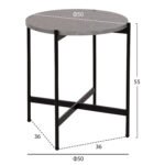 ΣΕΤ 2ΤΜΧ ΤΡΑΠΕΖΙΑ ΣΑΛΟΝΙΟΥ RONDA HM21089.01 MDF ΓΚΡΙ ΜΑΡΜΑΡΟ Φ80εκ & Φ50εκ - Image 3