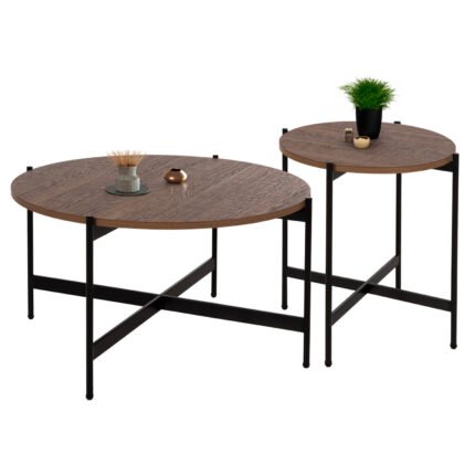 Αγόρασε ΣΕΤ 2ΤΜΧ ΤΡΑΠΕΖΙΑ ΣΑΛΟΝΙΟΥ RONDA HM21089.03 MDF ΣΕ ΚΑΡΥΔΙ ΧΡΩΜΑ Φ80εκ & Φ50εκ σε μοναδική τιμή στο clickforshop.gr