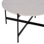 ΣΕΤ 2ΤΜΧ ΤΡΑΠΕΖΙΑ ΣΑΛΟΝΙΟΥ RONDA HM21089.04 MDF ΛΕΥΚΟ ΜΑΡΜΑΡΟ Φ80εκ & Φ50εκ - Image 4