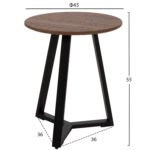 ΣΕΤ 2ΤΜΧ ΤΡΑΠΕΖΙΑ ΣΑΛΟΝΙΟΥ ROCKET HM21090.02 MDF ΣΕ ΚΑΡΥΔΙ ΧΡΩΜΑ Φ80εκ & Φ45εκ - Image 3