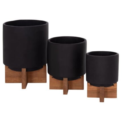 Αγόρασε ΣΕΤ 3 ΓΛΑΣΤΡΕΣ ΜΕ TEAK ΒΑΣΕΙΣ TANTI HM4685.01 FIBER CEMENT ΣΕ ΜΑΥΡΟ ΧΡΩΜΑ σε μοναδική τιμή στο clickforshop.gr
