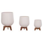 ΣΕΤ 3 ΓΛΑΣΤΡΕΣ ΜΕ TEAK ΒΑΣΕΙΣ TRYLL HM4681.02 FIBER CEMENT ΛΕΥΚΟ - Image 5