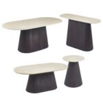 ΣΕΤ 3 ΤΡΑΠΕΖΙΑ & 1 ΚΟΝΣΟΛΑ CATER HM21261 ΚΕΡΑΜΙΚΟ TOP ΟΨΗ ΤΡΑΒΕΡΤΙΝΑΣ-MDF ΒΑΣΗ ΚΑΦΕ - Image 2